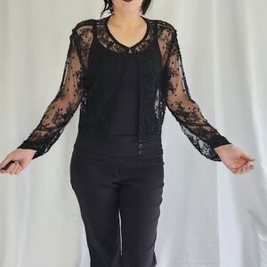 90s Black‎ Beaded Blouse